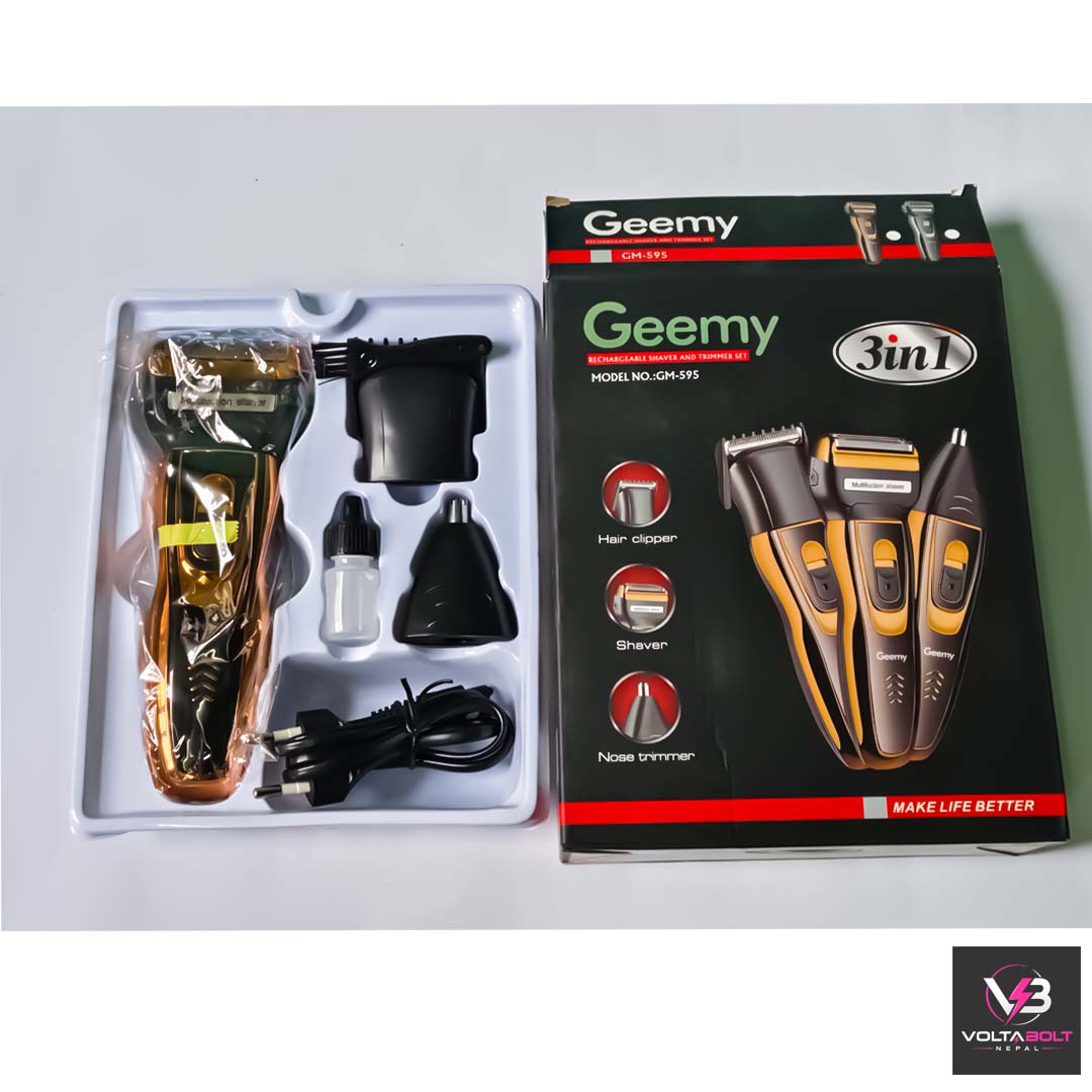 GEMMY HAIRTRIMER + NOSE TRIMER + CLEAN SHAVE 3 IN 1 GM595